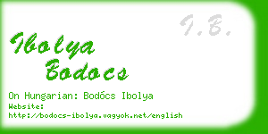 ibolya bodocs business card